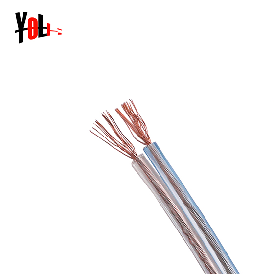 Transparent Sheath 10m 2core 18AWG Multi-Strand Loud Flexible Speaker Cable For Home / Car Audio